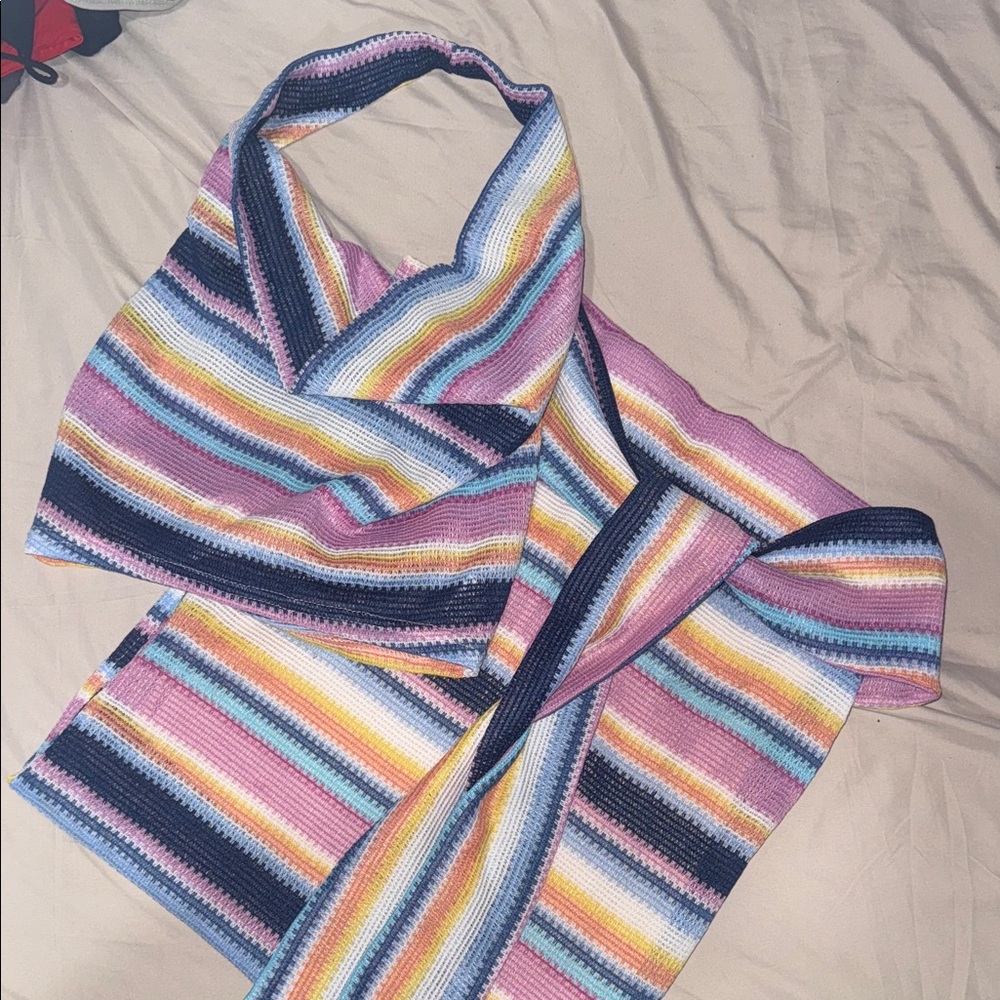 Colorful Striped Knit Skirt seat